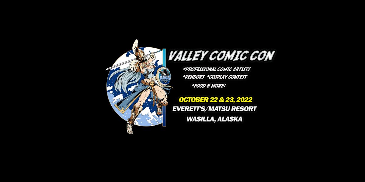 Valley Comic Con 2022 banner, compact version