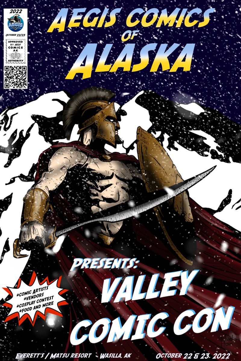 Valley Comic Con 2022 poster, October 22–23, Everett's / Mat-Su Resort, Wasilla